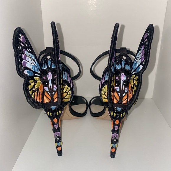 Sophia Webster Chiara embroidered Rainbow Butterfly Heels - Picture 8 of 9